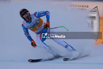 2023-12-16 - Nils Allegre (FRA) competes during the Audi FIS Alpine Ski World Cup, Men’s Downhill race on Saslong Slope in Val Gardena on December 16, 2023, Val Gardena, Bozen, Italy. - AUDI FIS SKI WORLD CUP - MEN'S DOWNHILL - ALPINE SKIING - WINTER SPORTS