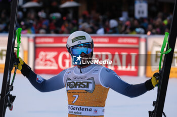 2023-12-16 - Florian Schieder (ITA) competes during the Audi FIS Alpine Ski World Cup, Men’s Downhill race on Saslong Slope in Val Gardena on December 16, 2023, Val Gardena, Bozen, Italy. - AUDI FIS SKI WORLD CUP - MEN'S DOWNHILL - ALPINE SKIING - WINTER SPORTS