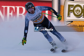 2023-12-16 - Nicolo Molteni (ITA) competes during the Audi FIS Alpine Ski World Cup, Men’s Downhill race on Saslong Slope in Val Gardena on December 16, 2023, Val Gardena, Bozen, Italy. - AUDI FIS SKI WORLD CUP - MEN'S DOWNHILL - ALPINE SKIING - WINTER SPORTS