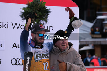 2023-12-16 - Dominik Paris (ITA) winner of the Audi FIS Alpine Ski World Cup, Men’s Downhill race on Saslong Slope in Val Gardena on December 16, 2023, Val Gardena, Bozen, Italy. - AUDI FIS SKI WORLD CUP - MEN'S DOWNHILL - ALPINE SKIING - WINTER SPORTS