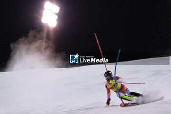 2023-12-22 - Loic Meillard (SUI) competes during the Audi FIS Alpine Ski World Cup, Men’s Slalom race on 3Tre Slope in Madonna di Campiglio on December 22, 2023, Trento, Italy. - AUDI FIS SKI WORLD CUP - MEN'S SLALOM - ALPINE SKIING - WINTER SPORTS