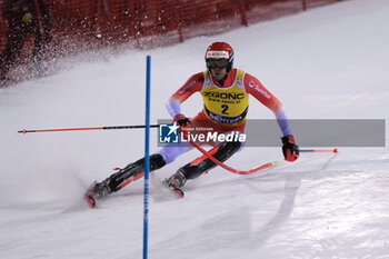 2023-12-22 - Ramon Zenhaeusern (SUI) competes during the Audi FIS Alpine Ski World Cup, Men’s Slalom race on 3Tre Slope in Madonna di Campiglio on December 22, 2023, Trento, Italy. - AUDI FIS SKI WORLD CUP - MEN'S SLALOM - ALPINE SKIING - WINTER SPORTS
