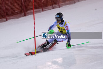 2023-12-22 - Alexander Steen Olsen (NOR) competes during the Audi FIS Alpine Ski World Cup, Men’s Slalom race on 3Tre Slope in Madonna di Campiglio on December 22, 2023, Trento, Italy. - AUDI FIS SKI WORLD CUP - MEN'S SLALOM - ALPINE SKIING - WINTER SPORTS
