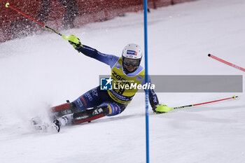 2023-12-22 - Tobias Kastlunger (ITA) competes during the Audi FIS Alpine Ski World Cup, Men’s Slalom race on 3Tre Slope in Madonna di Campiglio on December 22, 2023, Trento, Italy. - AUDI FIS SKI WORLD CUP - MEN'S SLALOM - ALPINE SKIING - WINTER SPORTS