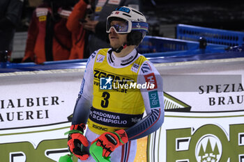 2023-12-22 - Henrik Kristoffersen (NOR) during the Audi FIS Alpine Ski World Cup, Men’s Slalom race on 3Tre Slope in Madonna di Campiglio on December 22, 2023, Trento, Italy. - AUDI FIS SKI WORLD CUP - MEN'S SLALOM - ALPINE SKIING - WINTER SPORTS