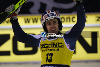 2023-12-22 - Dave Ryding (GBR) third place of the Audi FIS Alpine Ski World Cup, Men’s Slalom race on 3Tre Slope in Madonna di Campiglio on December 22, 2023, Trento, Italy. - AUDI FIS SKI WORLD CUP - MEN'S SLALOM - ALPINE SKIING - WINTER SPORTS