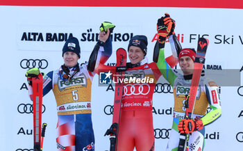 2023-12-17 - FIS Ski World Cup 2023-2024 - Men’s Giant Slalom Alta Badia
Podium - AUDI FIS SKI WORLD CUP - MEN'S GIANT SLALOM - ALPINE SKIING - WINTER SPORTS