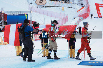 2023-12-15 - ALPINE SKIING - FIS WC 2023-2024
Men's World Cup SG
Val Gardena / Groeden, Trentino, Italy
2023-12-15 - Friday
Image shows: KRIECHMAYR Vincent (AUT) FIRST CLASSIFIED - ODERMATT Marco (SUI) 3rd CLASSIFIED - AUDI SKI FIS WORLD CUP - MEN'S SUPERG - ALPINE SKIING - WINTER SPORTS