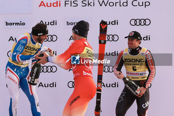 2023-12-28 - ALPINE SKIING - FIS WC 2023-2024
Men's World Cup DH
Bormio, Lombardia, Italy
2023-12-28 - Thursday
Image shows: ODERMATT Marco (SUI) SECOND CLASSIFIED - SARRAZIN Cyprien (FRA) FIRST CLASSIFIED - ALEXANDER Cameron (CAN) 3rd CLASSIFIED












































 - AUDI FIS SKI WORLD CUP - MEN'S DOWNHILL - ALPINE SKIING - WINTER SPORTS