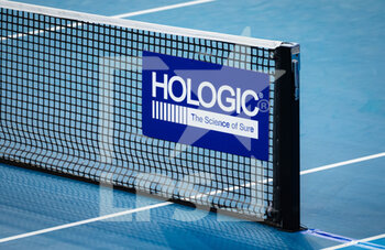 2023-01-01 - Hologic Logo at the 2023 United Cup Brisbane tennis tournament on January 1, 2023 in Brisbane, Australia - TENNIS - UNITED CUP 2023 - INTERNATIONALS - TENNIS