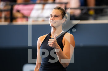 2023-01-08 - Aryna Sabalenka of Belarus in action during the final of the 2023 Adelaide International 1, WTA 500 tennis tournament on January 8, 2023 in Adelaide, Australia - TENNIS - WTA - 2023 ADELAIDE INTERNATIONAL 1 - INTERNATIONALS - TENNIS