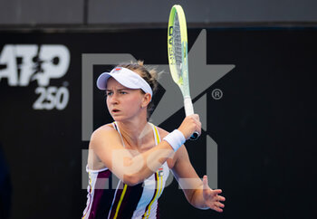 2023-01-10 - Barbora Krejcikova of the Czech Republic in action during the first round of the 2023 Adelaide International 2, WTA 500 tennis tournament on January 10, 2023 in Adelaide, Australia - TENNIS - WTA - 2023 ADELAIDE INTERNATIONAL 2 - INTERNATIONALS - TENNIS