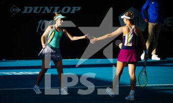 2023-01-11 - Storm Hunter of Australia & Barbora Krejcikova of the Czech Republic playing doubles at the 2023 Adelaide International 2, WTA 500 tennis tournament on January 11, 2023 in Adelaide, Australia - TENNIS - WTA - 2023 ADELAIDE INTERNATIONAL 2 - INTERNATIONALS - TENNIS