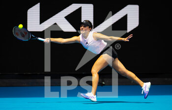 2023-01-16 - Jessica Pegula of the United States in action against Jaqueline Cristian of Romania during the first round of the 2023 Australian Open, Grand Slam tennis tournament on January 16, 2023 in Melbourne, Australia - TENNIS - WTA - AUSTRALIA OPEN 2023 - WEEK 1 - INTERNATIONALS - TENNIS