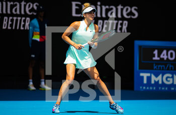 2023-01-16 - Jaqueline Cristian of Romania in action against Jessica Pegula of the United States during the first round of the 2023 Australian Open, Grand Slam tennis tournament on January 16, 2023 in Melbourne, Australia - TENNIS - WTA - AUSTRALIA OPEN 2023 - WEEK 1 - INTERNATIONALS - TENNIS