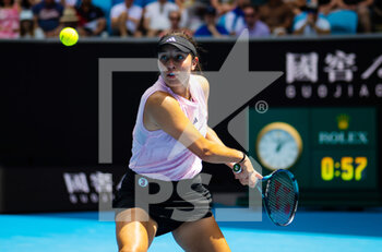 2023-01-16 - Jessica Pegula of the United States in action against Jaqueline Cristian of Romania during the first round of the 2023 Australian Open, Grand Slam tennis tournament on January 16, 2023 in Melbourne, Australia - TENNIS - WTA - AUSTRALIA OPEN 2023 - WEEK 1 - INTERNATIONALS - TENNIS