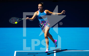 2023-01-17 - Aryna Sabalenka of Belarus in action against Tereza Martincova of the Czech Republic during the first round of the 2023 Australian Open, Grand Slam tennis tournament on January 17, 2023 in Melbourne, Australia - TENNIS - WTA - AUSTRALIA OPEN 2023 - WEEK 1 - INTERNATIONALS - TENNIS