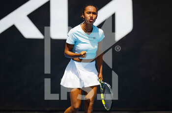 2023-01-17 - Leylah Fernandez of Canada in action during the first round of the 2023 Australian Open, Grand Slam tennis tournament on January 17, 2023 in Melbourne, Australia - TENNIS - WTA - AUSTRALIA OPEN 2023 - WEEK 1 - INTERNATIONALS - TENNIS