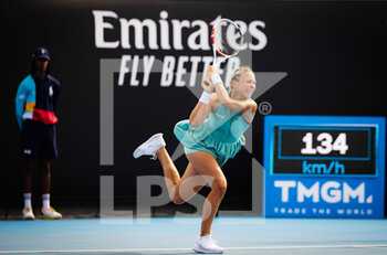 2023-01-17 - Anett Kontaveit of Estonia in action against Julia Grabher of Austria during the first round of the 2023 Australian Open, Grand Slam tennis tournament on January 17, 2023 in Melbourne, Australia - TENNIS - WTA - AUSTRALIA OPEN 2023 - WEEK 1 - INTERNATIONALS - TENNIS