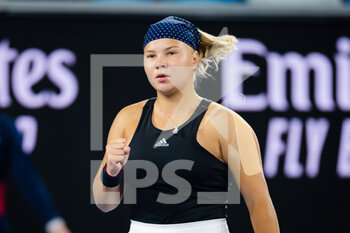2023-01-18 - Diana Shnaider of Russia in action against Maria Sakkari of Greece during the second round of the 2023 Australian Open, Grand Slam tennis tournament on January 18, 2023 in Melbourne, Australia - TENNIS - WTA - AUSTRALIA OPEN 2023 - WEEK 1 - INTERNATIONALS - TENNIS