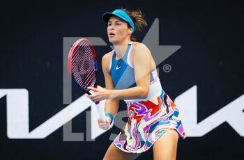 2023-01-18 - Tatjana Maria of Germany in action against Lucrezia Stefanini of Italy during the first round of the 2023 Australian Open, Grand Slam tennis tournament on January 18, 2023 in Melbourne, Australia - TENNIS - WTA - AUSTRALIA OPEN 2023 - WEEK 1 - INTERNATIONALS - TENNIS