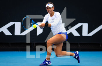 2023-01-18 - Lucrezia Stefanini of Italy in action against Tatjana Maria of Germany during the first round of the 2023 Australian Open, Grand Slam tennis tournament on January 18, 2023 in Melbourne, Australia - TENNIS - WTA - AUSTRALIA OPEN 2023 - WEEK 1 - INTERNATIONALS - TENNIS