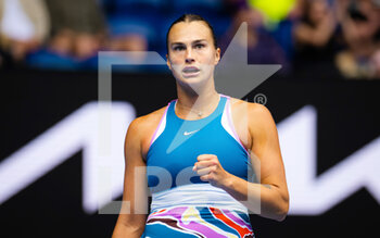 2023-01-20 - Aryna Sabalenka of Belarus in action against Shelby Rogers of the United States during the second round of the 2023 Australian Open, Grand Slam tennis tournament on January 19, 2023 in Melbourne, Australia - TENNIS - WTA - AUSTRALIA OPEN 2023 - WEEK 1 - INTERNATIONALS - TENNIS