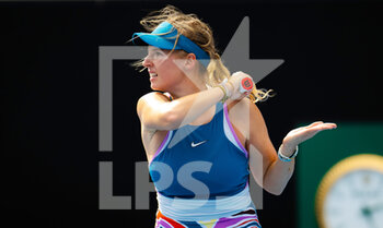 2023-01-20 - Linda Fruhvirtova of the Czech Republic in action against Kimberly Birrell of Australia during the second round of the 2023 Australian Open, Grand Slam tennis tournament on January 19, 2023 in Melbourne, Australia - TENNIS - WTA - AUSTRALIA OPEN 2023 - WEEK 1 - INTERNATIONALS - TENNIS
