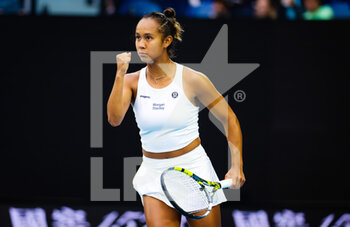 2023-01-20 - Leylah Fernandez of Canada in action against Caroline Garcia of France during the second round of the 2023 Australian Open, Grand Slam tennis tournament on January 19, 2023 in Melbourne, Australia - TENNIS - WTA - AUSTRALIA OPEN 2023 - WEEK 1 - INTERNATIONALS - TENNIS