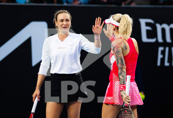 2023-01-20 - Donna Vekic of Croatia playing doubles with Tereza Martincova of the Czech Republic at the 2023 Australian Open, Grand Slam tennis tournament on January 19, 2023 in Melbourne, Australia - TENNIS - WTA - AUSTRALIA OPEN 2023 - WEEK 1 - INTERNATIONALS - TENNIS