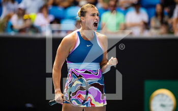 2023-01-21 - Aryna Sabalenka of Belarus in action against Elise Mertens of Belgium during the third round of the 2023 Australian Open, Grand Slam tennis tournament on January 21, 2023 in Melbourne, Australia - TENNIS - WTA - AUSTRALIA OPEN 2023 - WEEK 1 - INTERNATIONALS - TENNIS