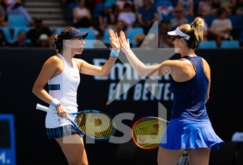 23/01/2023 - Giuliana Olmos of Mexico & Gabriela Dabrowski of Canada in action during the second round of doubles at the 2023 Australian Open, Grand Slam tennis tournament on January 22, 2023 in Melbourne, Australia - TENNIS - WTA - AUSTRALIA OPEN 2023 - WEEK 1 - INTERNAZIONALI - TENNIS