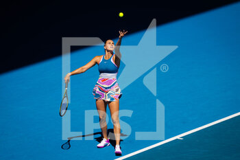 2023-01-23 - Aryna Sabalenka of Belarus in action against Belinda Bencic of Switzerland during the fourth round of the 2023 Australian Open, Grand Slam tennis tournament on January 23, 2023 in Melbourne, Australia - TENNIS - AUSTRALIA OPEN 2023 - WEEK 2 - INTERNATIONALS - TENNIS