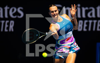 23/01/2023 - Aryna Sabalenka of Belarus in action against Belinda Bencic of Switzerland during the fourth round of the 2023 Australian Open, Grand Slam tennis tournament on January 23, 2023 in Melbourne, Australia - TENNIS - AUSTRALIA OPEN 2023 - WEEK 2 - INTERNAZIONALI - TENNIS