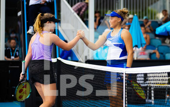 2023-01-24 - Stefani Webb of Australia & Sonja Zhiyenbayeva of Germany in action during the second round of the Juniors competition at the 2023 Australian Open, Grand Slam tennis tournament on January 24, 2023 in Melbourne, Australia - TENNIS - AUSTRALIA OPEN 2023 - WEEK 2 - INTERNATIONALS - TENNIS