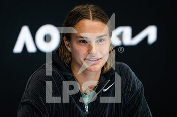 2023-01-25 - Aryna Sabalenka of Belarus talks to the media after the quarter-final against Donna Vekic of Croatia at the 2023 Australian Open, Grand Slam tennis tournament on January 25, 2023 in Melbourne, Australia - TENNIS - AUSTRALIA OPEN 2023 - WEEK 2 - INTERNATIONALS - TENNIS