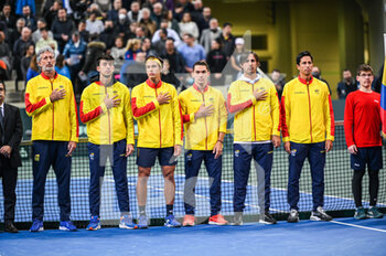 2023-02-04 - Colombian National Tennis Team during day one of the Davis Cup World Group I Play-off between Greece and Ecuador at Olympic Athletic Center of Athens 