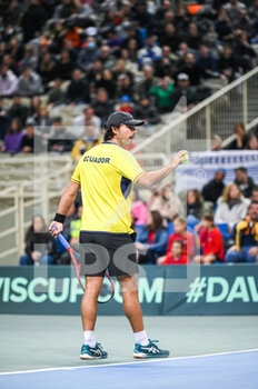 2023-02-05 - DIEGO HIDALGO of Ecuador during day two of the Davis Cup World Group I Play-off between Greece and Ecuador at Olympic Athletic Center of Athens 