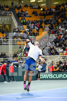 2023-02-05 - ALEXANDROS SKORILAS of Greece during day two of the Davis Cup World Group I Play-off between Greece and Ecuador at Olympic Athletic Center of Athens 