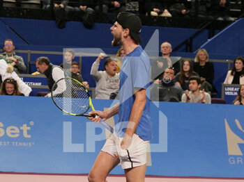 2023-02-11 - Maxime Cressy (USA) after winning his semi final against Holger Rune (DEN) during the Open Sud de France 2023, ATP 250 tennis tournament on February 11, 2023 at Sud de France Arena in Pérols near Montpellier, France - TENNIS - ATP - OPEN SUD DE FRANCE 2023 - INTERNATIONALS - TENNIS