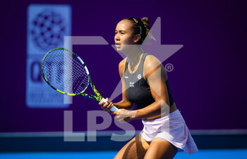 2023-02-11 - Leylah Fernandez of Canada during the first round of qualifications of the 2023 Qatar Totalenergies Open, WTA 500 tennis tournament on February 11, 2023 in Doha, Qatar - TENNIS - WTA - QATAR TOTALENERGIES OPEN 2023 - INTERNATIONALS - TENNIS