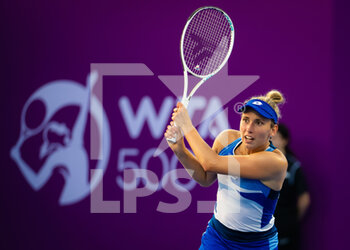 2023-02-12 - Elise Mertens of Belgium in action during the second qualifications round of the 2023 Qatar Totalenergies Open, WTA 500 tennis tournament on February 12, 2023 in Doha, Qatar - TENNIS - WTA - QATAR TOTALENERGIES OPEN 2023 - INTERNATIONALS - TENNIS