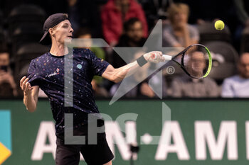 2023-02-14 - Gijs Brouwer of The Netherlands in action against Marc-Andrea Huesler of Switzerland during the ABN Amro Open 2023, ATP 500 tennis tournament on February 14, 2023 in Rotterdam, Netherlands - TENNIS - ATP - ABN AMRO OPEN 2023 - INTERNATIONALS - TENNIS