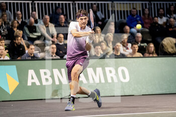 2023-02-14 - Marc-Andrea Huesler of Switzerland in action against Gijs Brouwer of The Netherlands during the ABN Amro Open 2023, ATP 500 tennis tournament on February 14, 2023 in Rotterdam, Netherlands - TENNIS - ATP - ABN AMRO OPEN 2023 - INTERNATIONALS - TENNIS