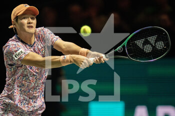 2023-02-14 - Soonwoo Kwon of Korea in action against Alexander Zverev of Germany during the ABN Amro Open 2023, ATP 500 tennis tournament on February 14, 2023 in Rotterdam, Netherlands - TENNIS - ATP - ABN AMRO OPEN 2023 - INTERNATIONALS - TENNIS