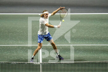 2023-02-14 - Stefanos Tsitsipas of Greece in action against Emil Ruusuvuori of Finland during the ABN Amro Open 2023, ATP 500 tennis tournament on February 14, 2023 in Rotterdam, Netherlands - TENNIS - ATP - ABN AMRO OPEN 2023 - INTERNATIONALS - TENNIS