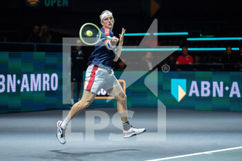 2023-02-14 - Alejandro Davidovich Fokina of Spain in action against Daniil Medvedev of Russia during the ABN Amro Open 2023, ATP 500 tennis tournament on February 14, 2023 in Rotterdam, Netherlands - TENNIS - ATP - ABN AMRO OPEN 2023 - INTERNATIONALS - TENNIS