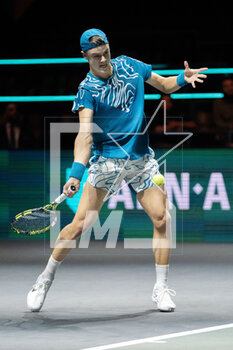 2023-02-15 - Holger Rune of Denmark in action against Constant Lestienne of France during the ABN Amro Open 2023, ATP 500 tennis tournament on February 15, 2023 in Rotterdam, Netherlands - TENNIS - ATP - ABN AMRO OPEN 2023 - INTERNATIONALS - TENNIS