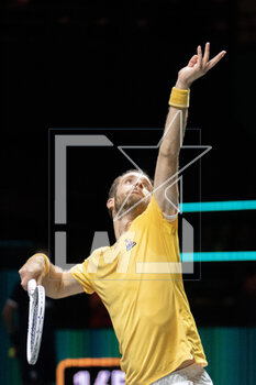 2023-02-15 - Constant Lestienne of France in action against Holger Rune of Denmark during the ABN Amro Open 2023, ATP 500 tennis tournament on February 15, 2023 in Rotterdam, Netherlands - TENNIS - ATP - ABN AMRO OPEN 2023 - INTERNATIONALS - TENNIS