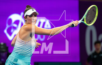 2023-02-14 - Rebecca Marino of Canada in action against Daria Kasatkina of Russia during the first round of the 2023 Qatar Totalenergies Open, WTA 500 tennis tournament on February 14, 2023 in Doha, Qatar - TENNIS - WTA - QATAR TOTALENERGIES OPEN 2023 - INTERNATIONALS - TENNIS